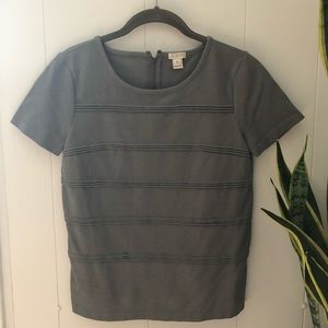 Gray top with horizontal stripes